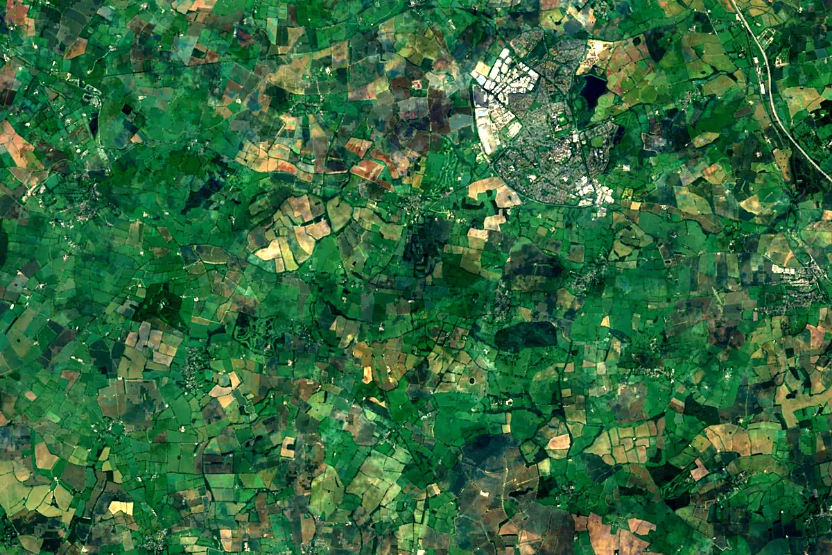 River Nene: satellite view of the source
