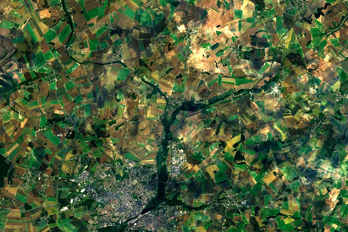 River Somme: satellite view of the source