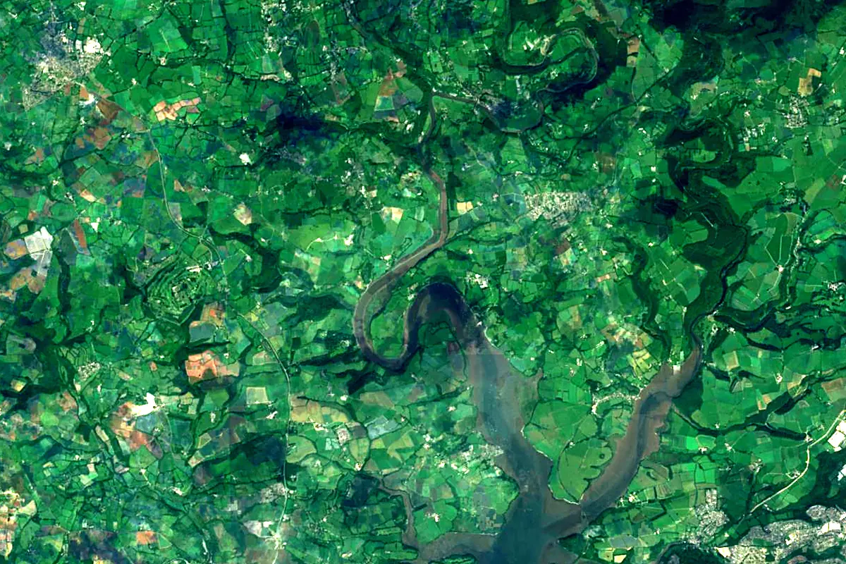 River Tamar: satellite view of the mouth