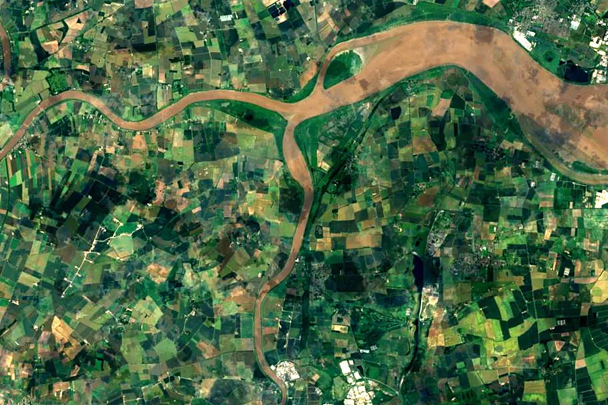 River Trent: satellite view of the mouth