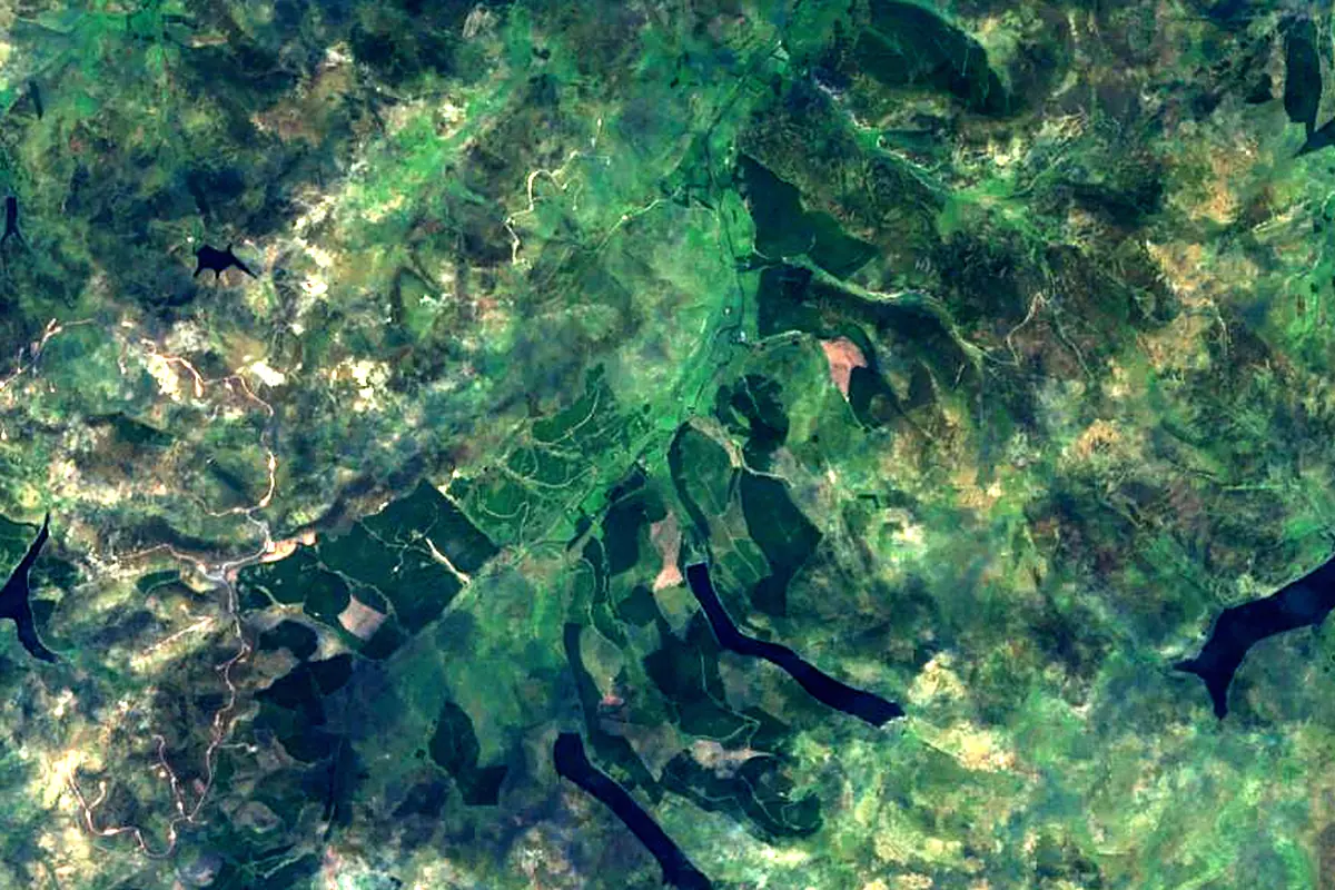 River Tweed: satellite view of the source