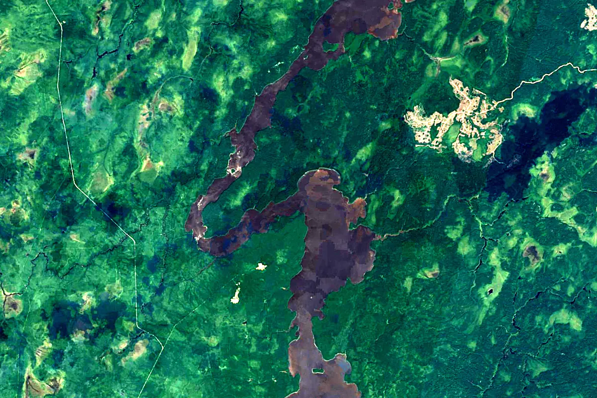 Rivière Nottaway: satellite view of the source