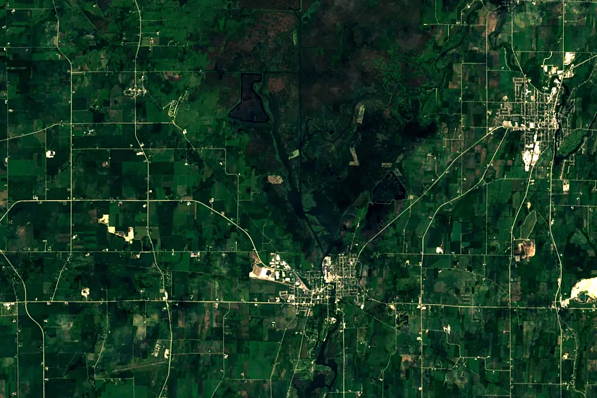 Rock River: satellite view of the source