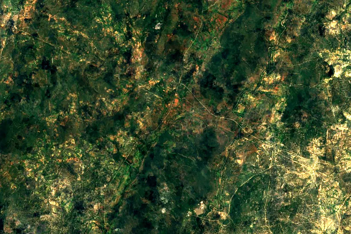 Runde River: satellite view of the source