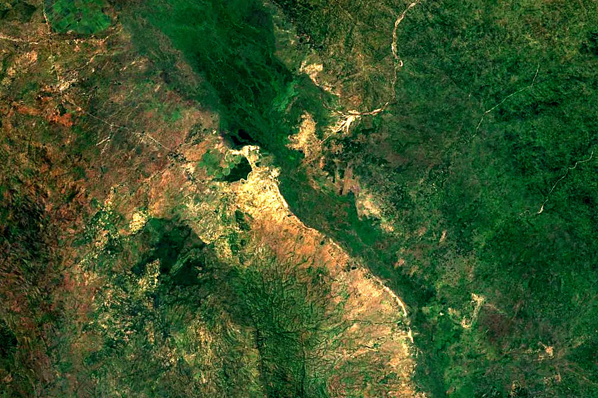 Ruo River: satellite view of the mouth