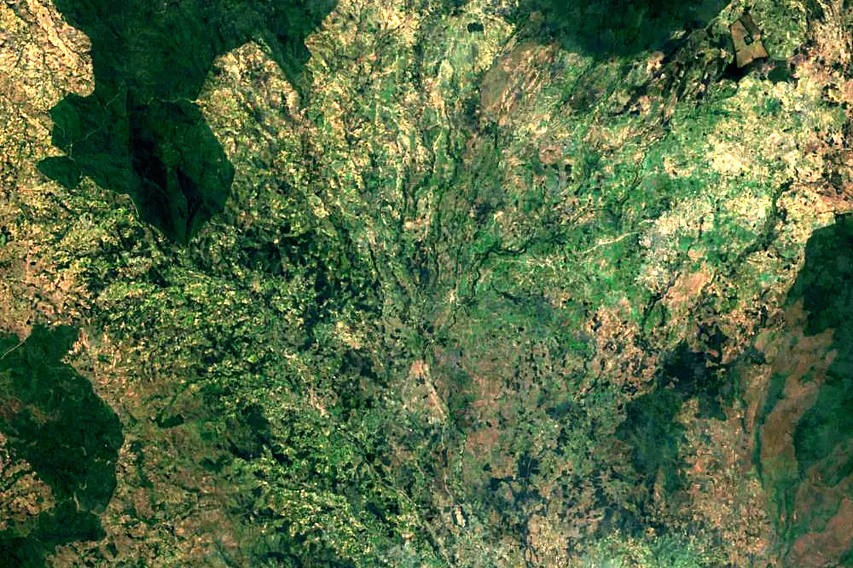 Ruo River: satellite view of the source
