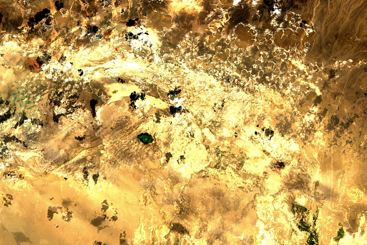 Ruo Shui: satellite view of the mouth