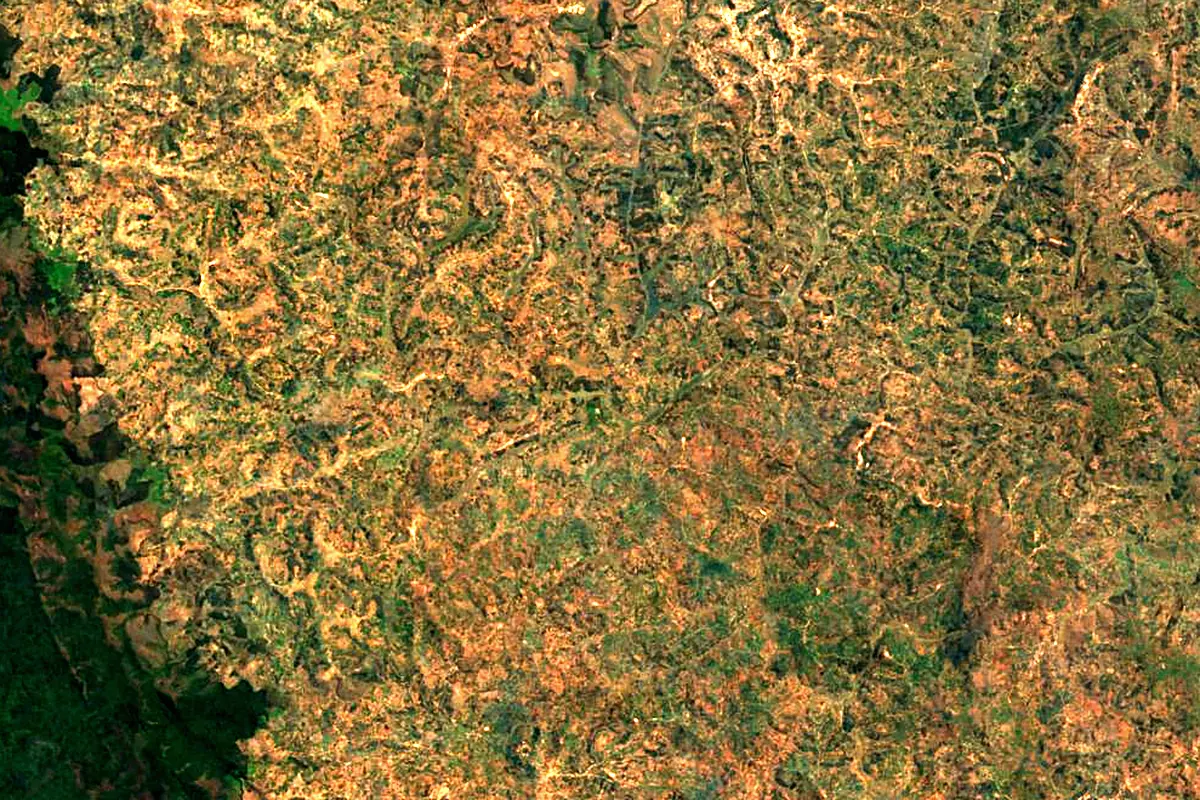 Rurubu River: satellite view of the source