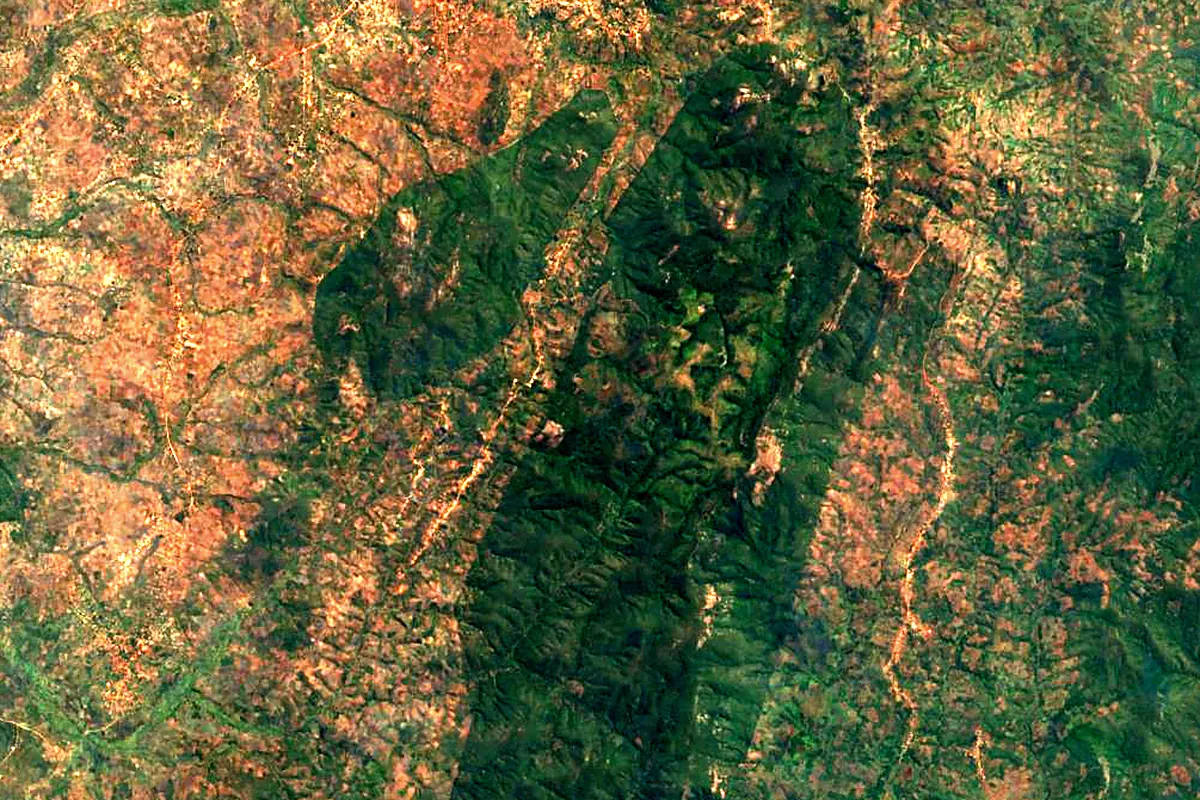 Ruvuma River: satellite view of the source