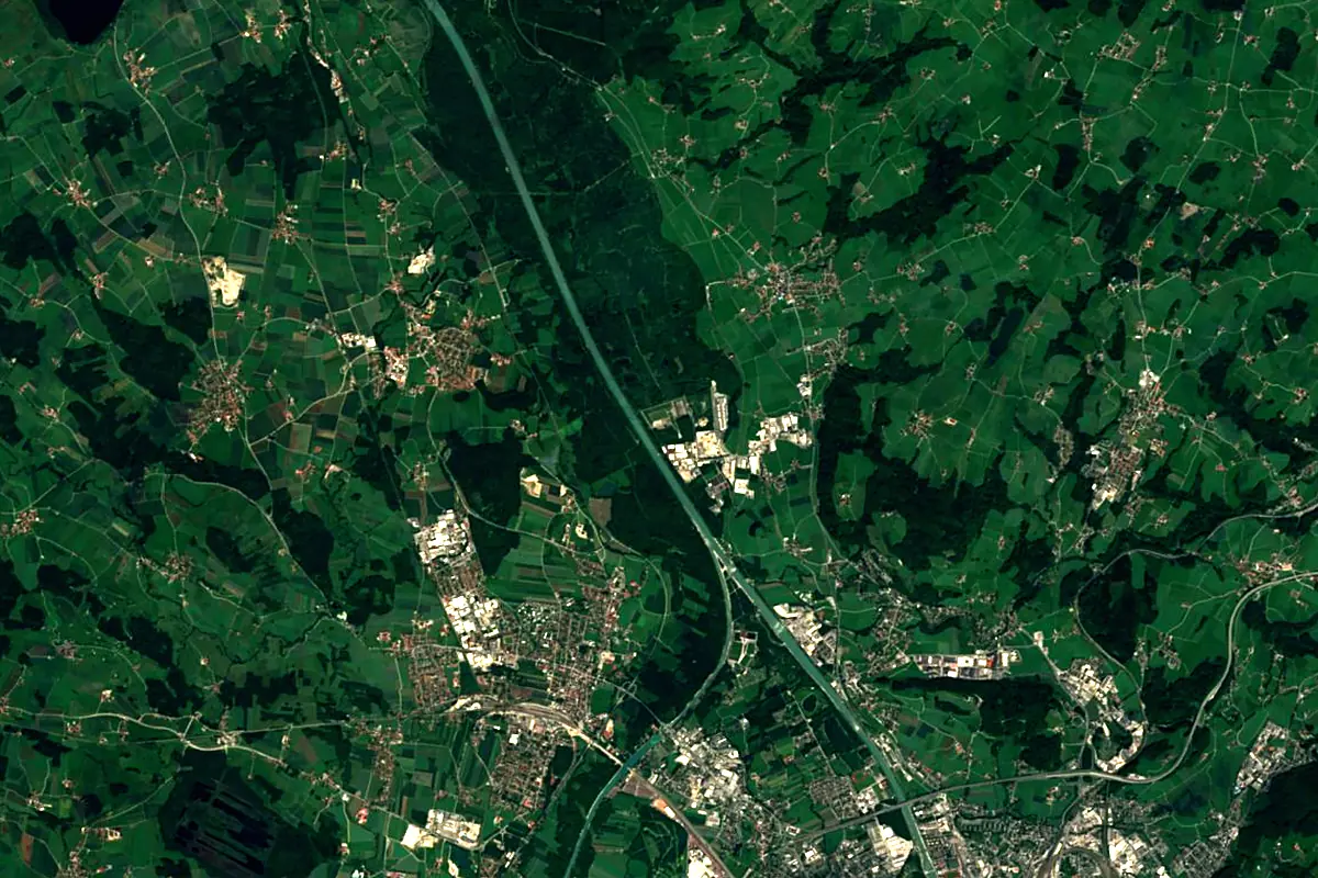 Saalach: satellite view of the mouth