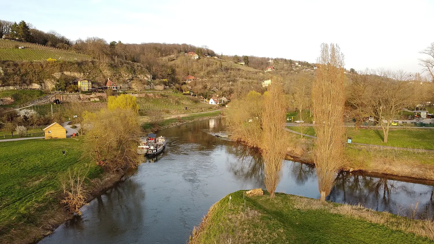 Mündung Unstrut in Saale Luftaufnahme