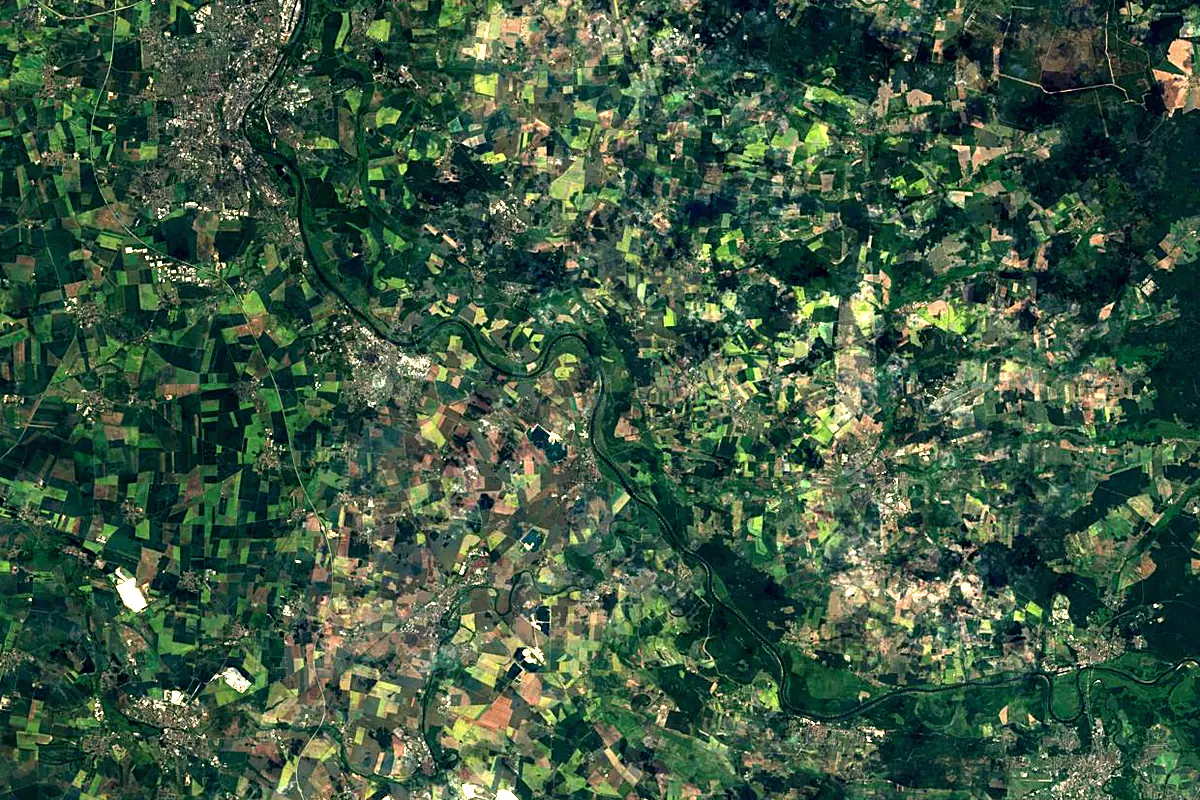 Saale: satellite view of the mouth