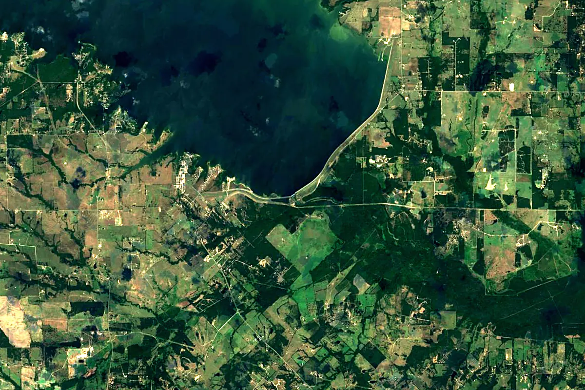 Sabine River: satellite view of the source