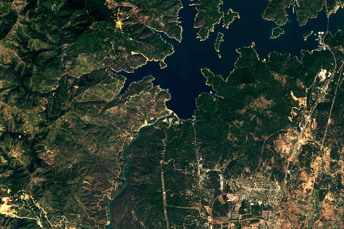 Sacramento River: satellite view of the source