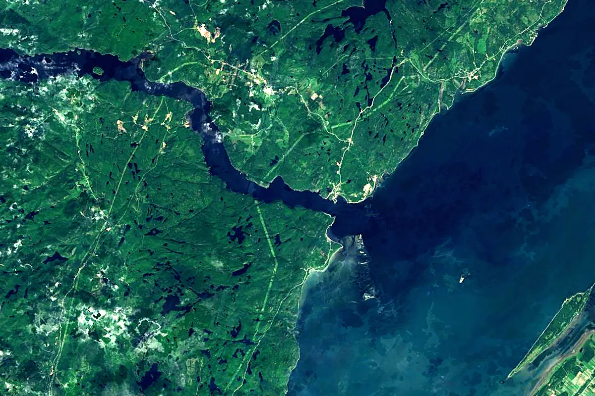 Saguenay River: satellite view of the mouth
