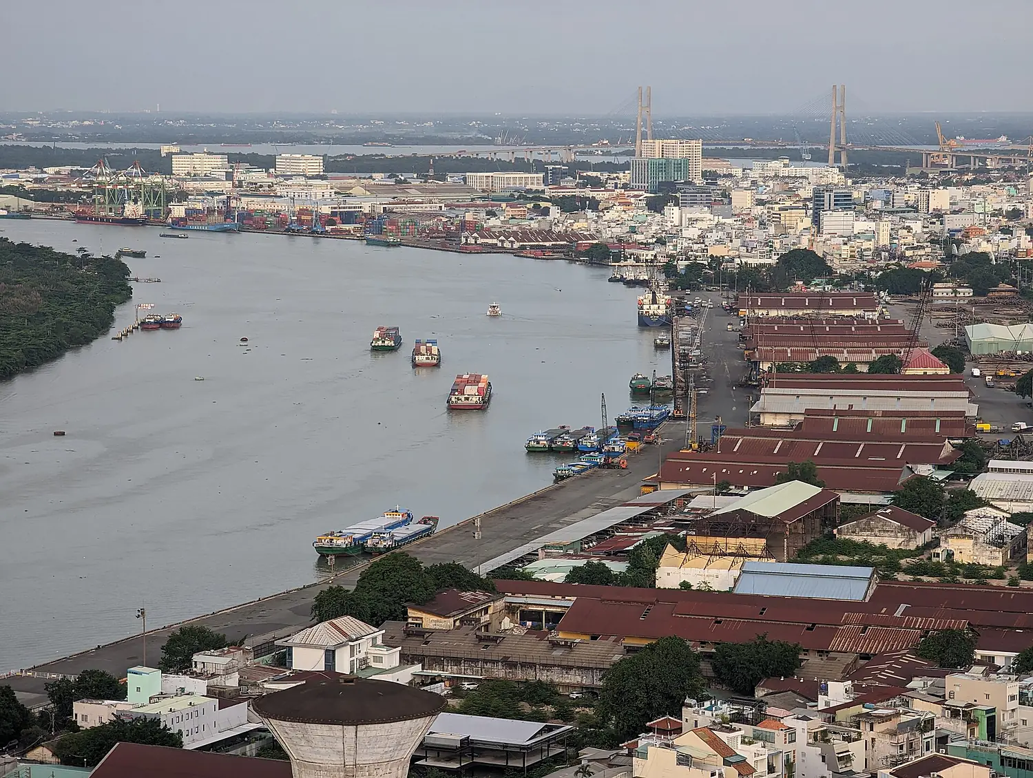 Container ships on Saigon River 3