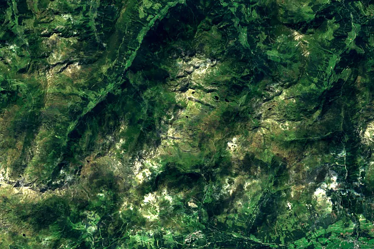 Salzach: satellite view of the source