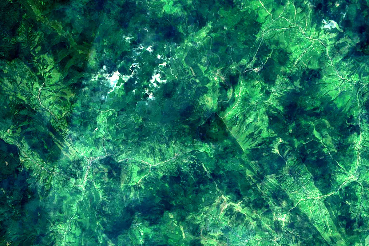 San: satellite view of the source