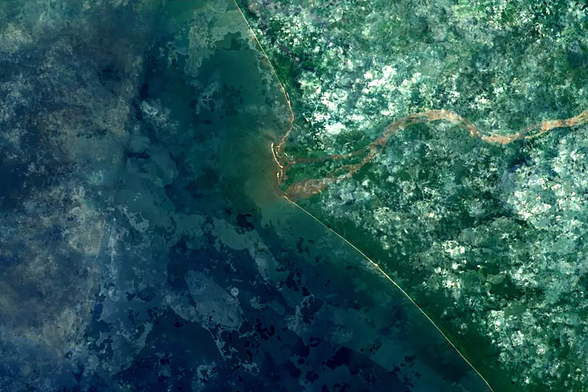 Sanaga: satellite view of the mouth