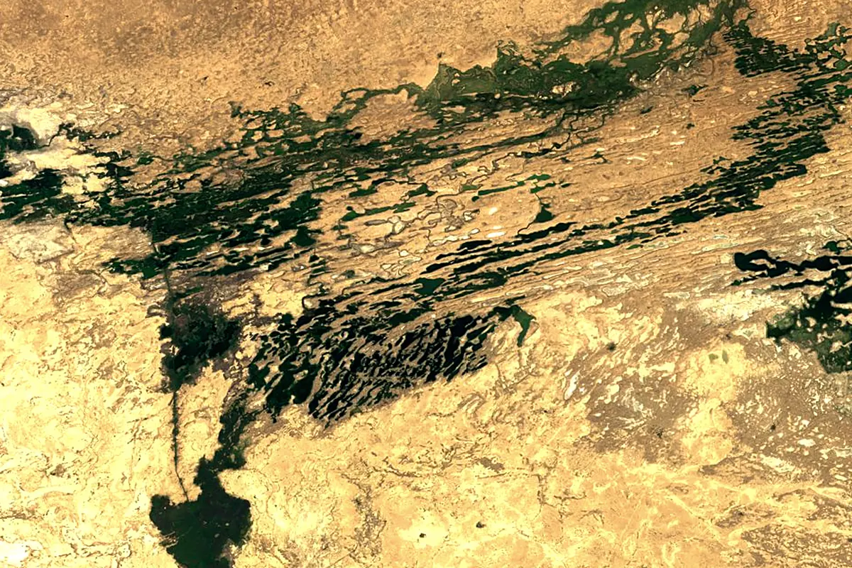 Sarysu: satellite view of the mouth