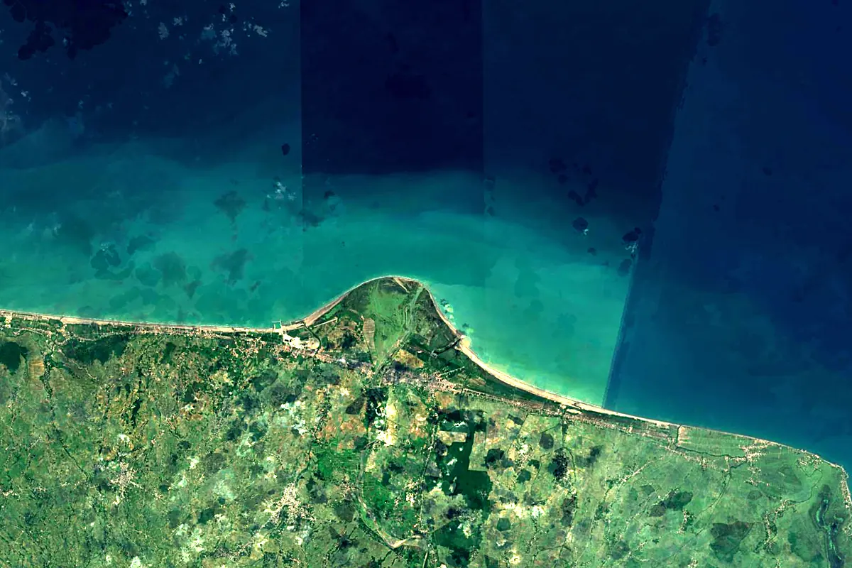 Sefid Rud: satellite view of the mouth