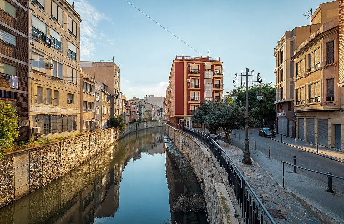 Río Segura flowing through Orihuela, Alicante, Spain, 2022 January - 2