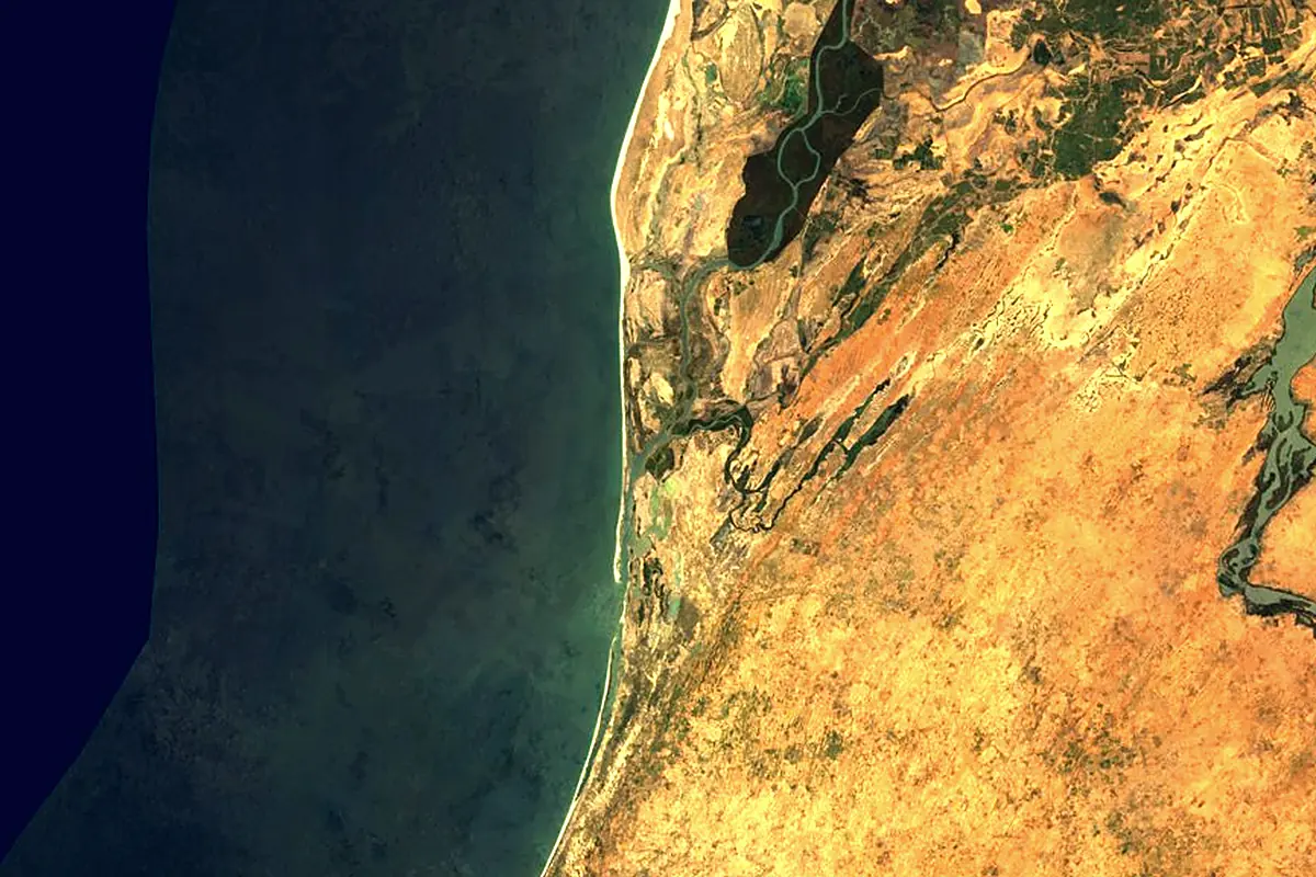 Senegal River: satellite view of the mouth