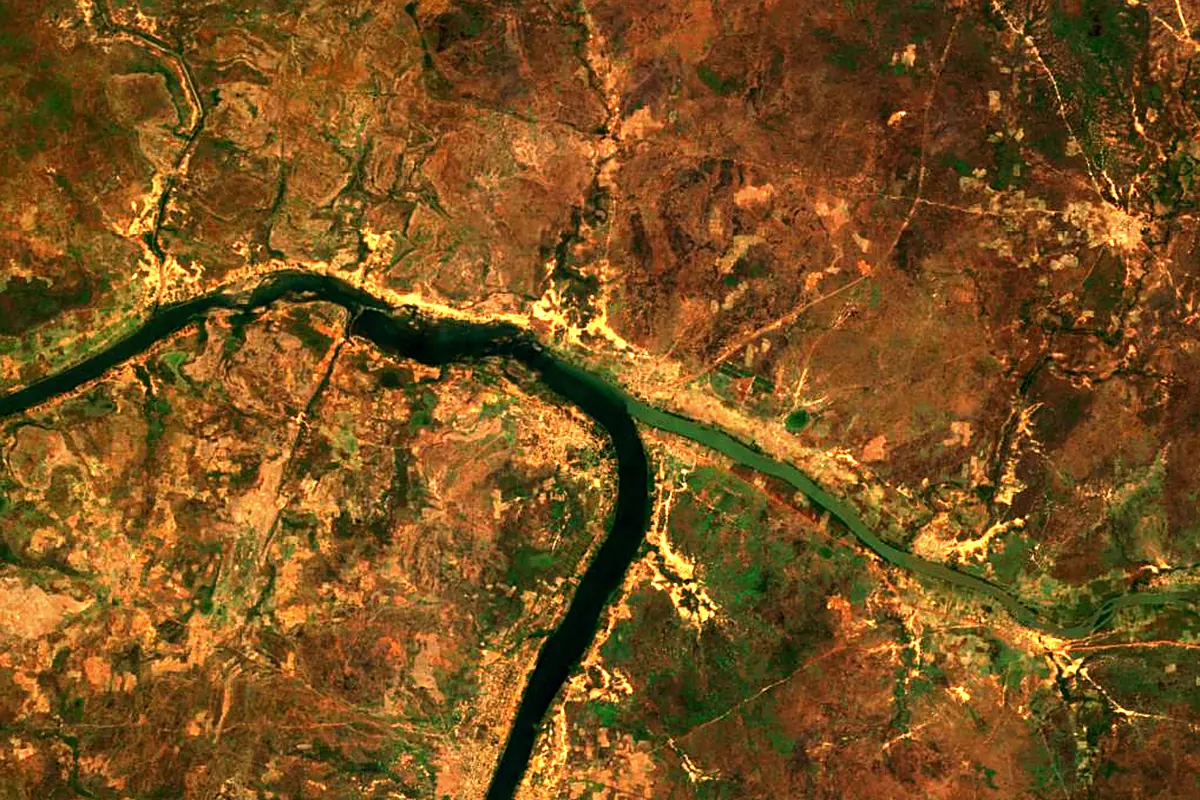 Senegal River: satellite view of the source