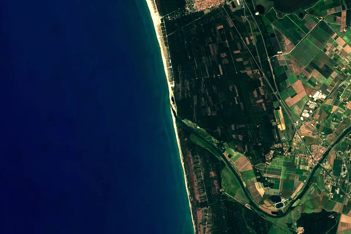 Serchio: satellite view of the mouth