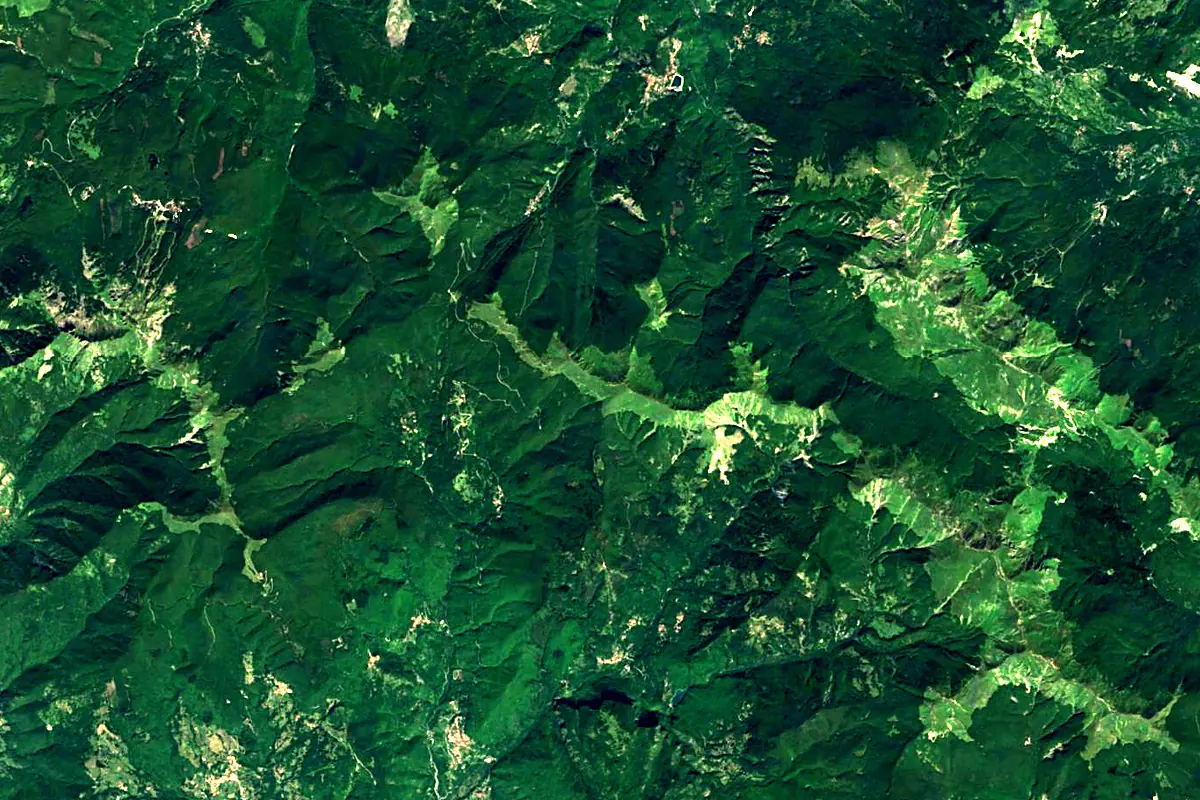 Serchio: satellite view of the source