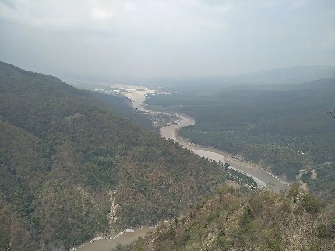 Kali River from Annapurna Mountain Purnagiri Temple, Tanakpur, Uttarakhand, Nepal Border, Champavat District