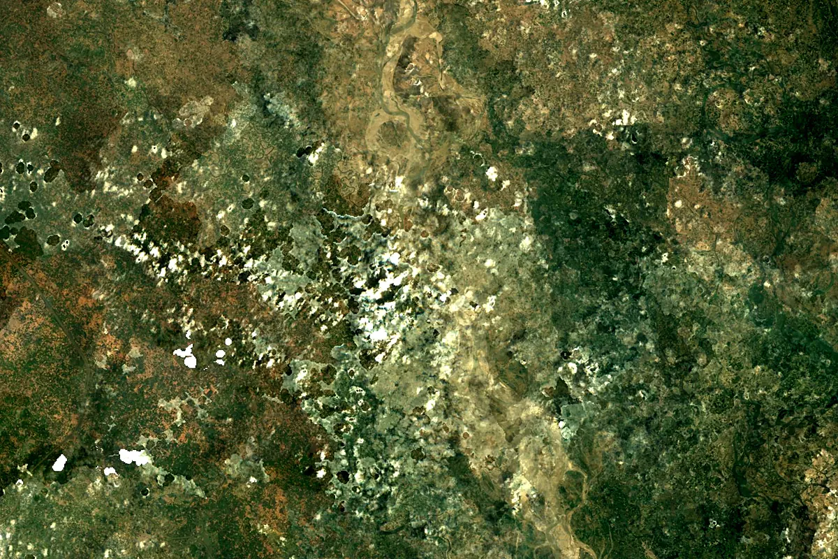 Sharda River: satellite view of the mouth