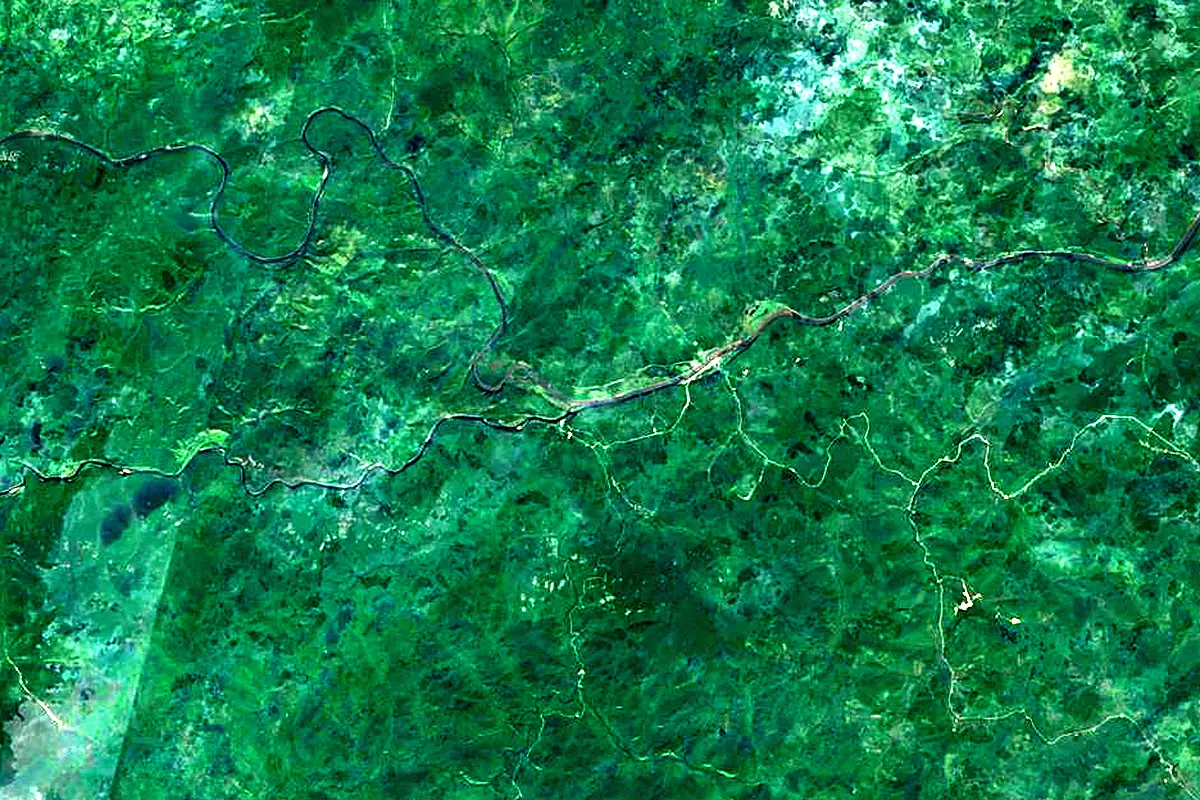 Shilka: satellite view of the mouth