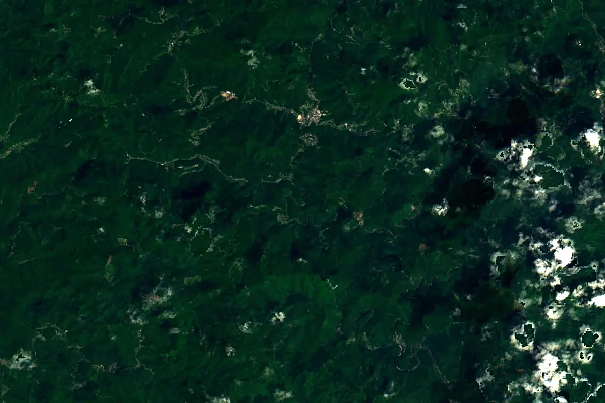 Shimanto River: satellite view of the source
