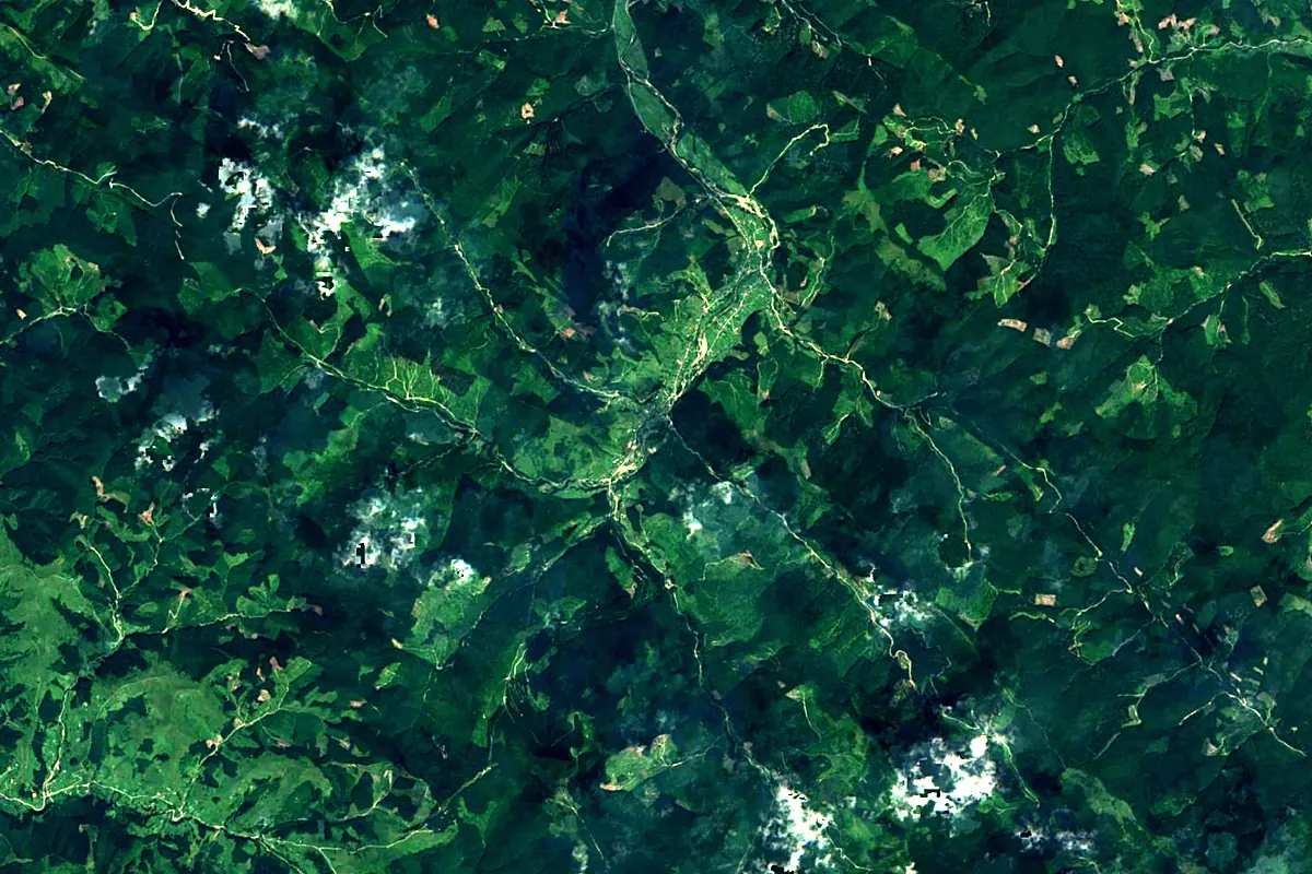 Siret River: satellite view of the source