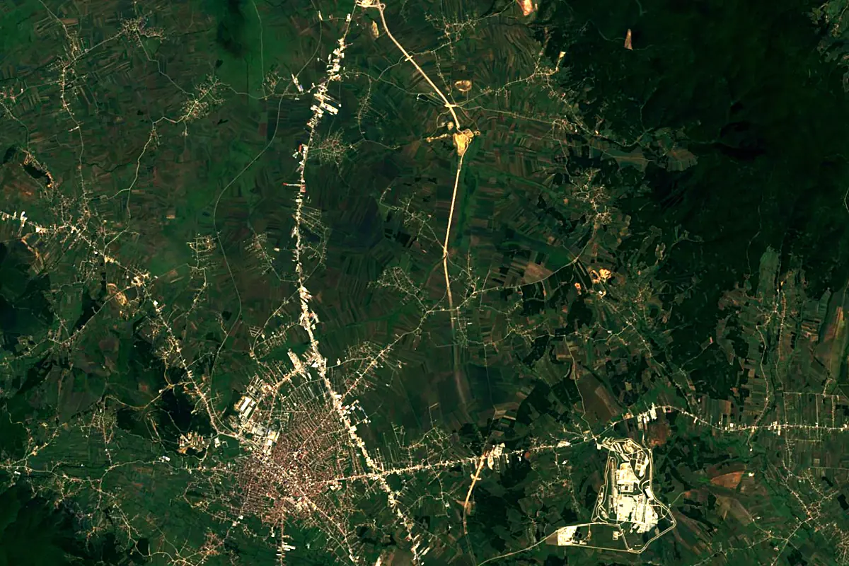 Sitnica: satellite view of the source