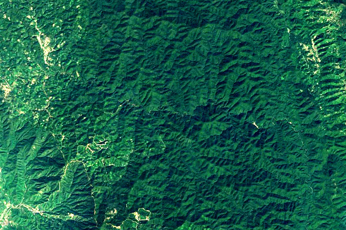 Sittaung River: satellite view of the source