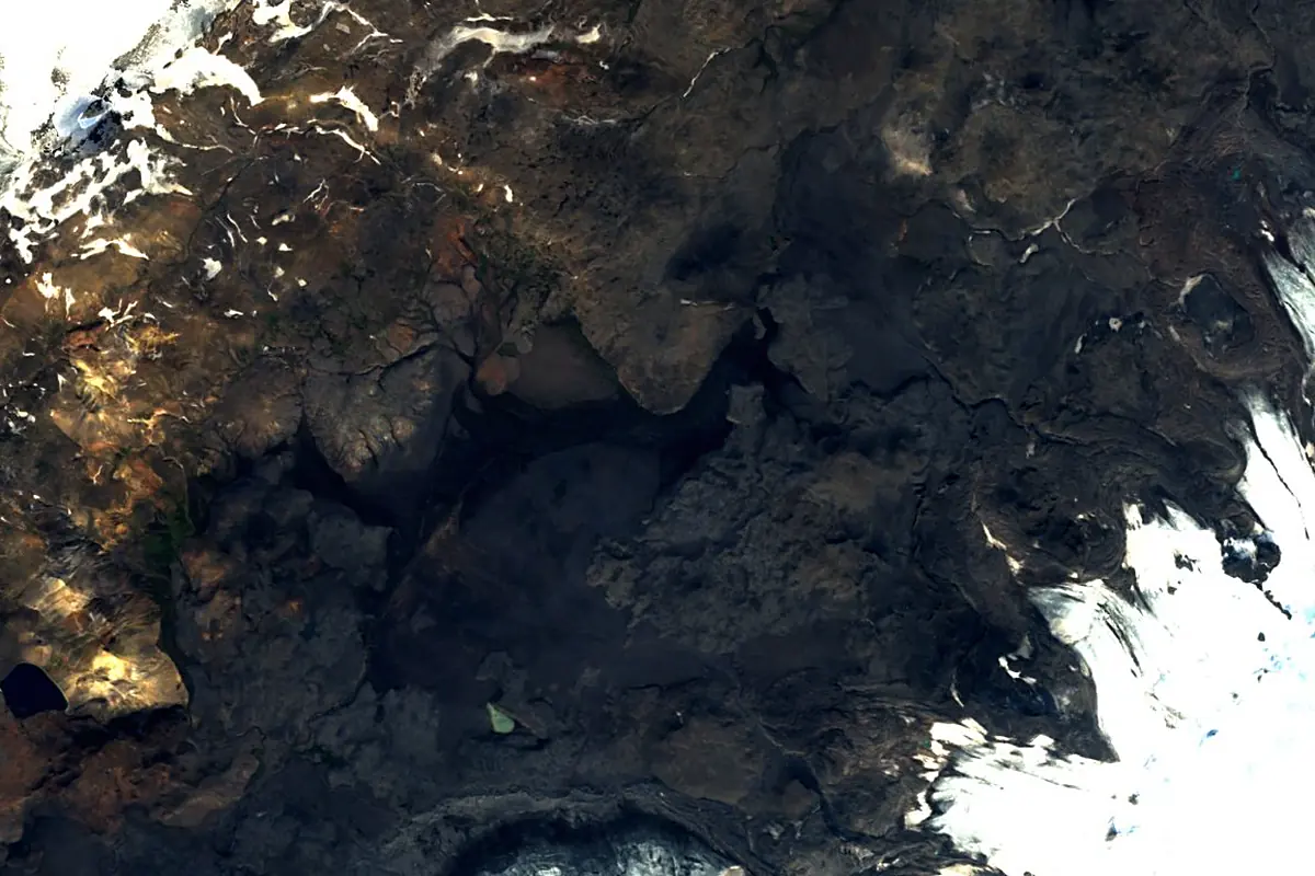 Skjálfandafljót: satellite view of the source