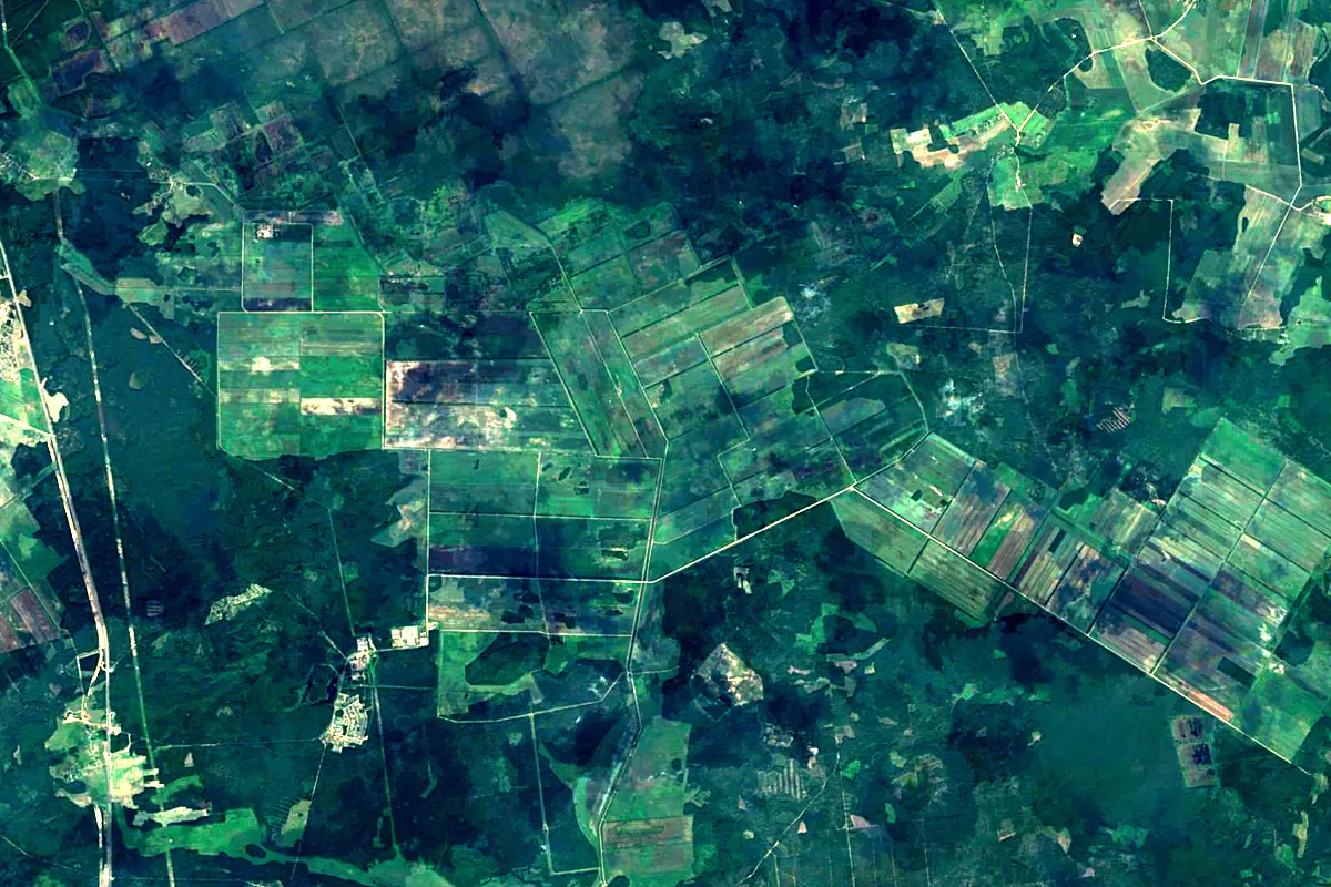Sluč: satellite view of the source