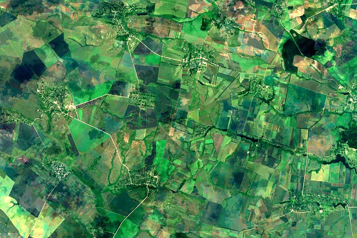 Sluch River: satellite view of the source