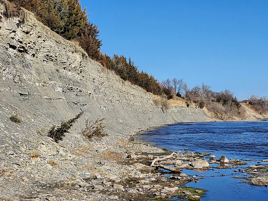 Indian Rock, Salina, Kansas, Smoky Hill diversion channel, North face, upper Wellington Formation 20211208 104723