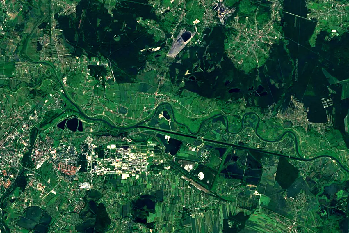 Soła: satellite view of the mouth