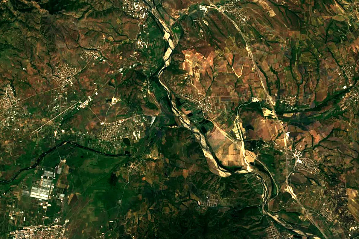 Strumica: satellite view of the mouth