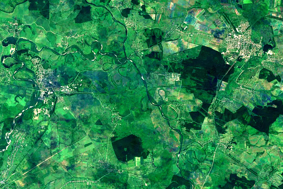 Stryi River: satellite view of the mouth