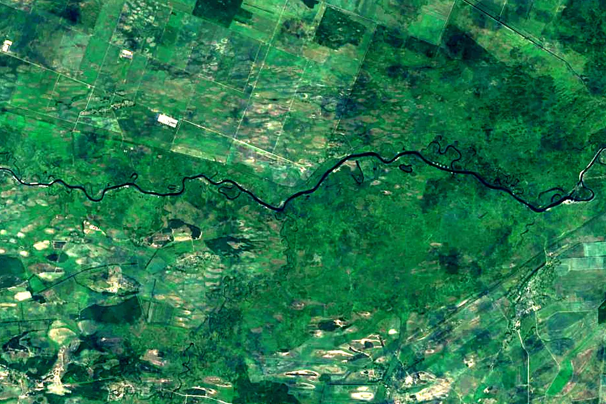 Styr River: satellite view of the mouth