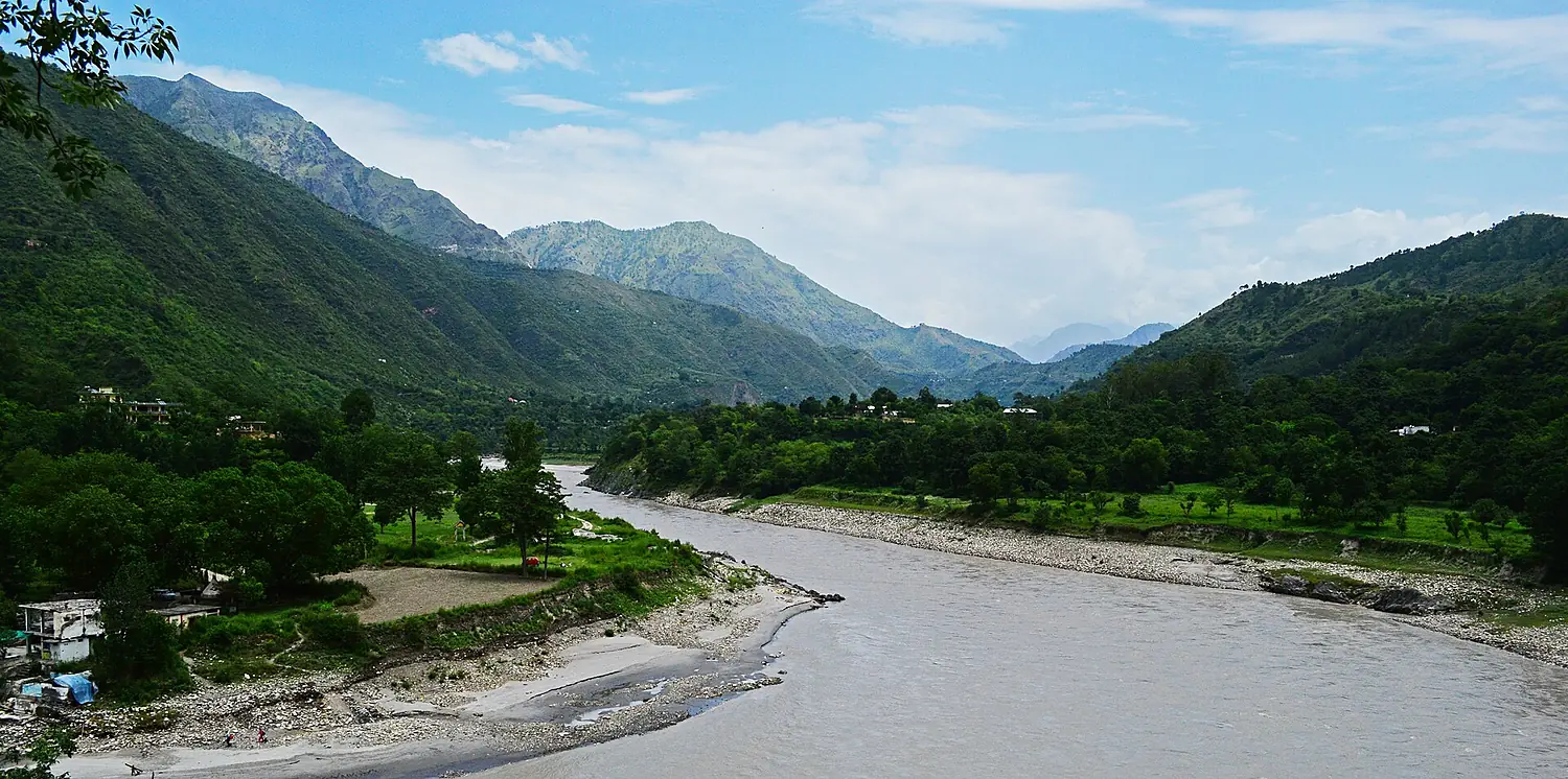 A view of Sutlej river Himachal Pradesh India 2014