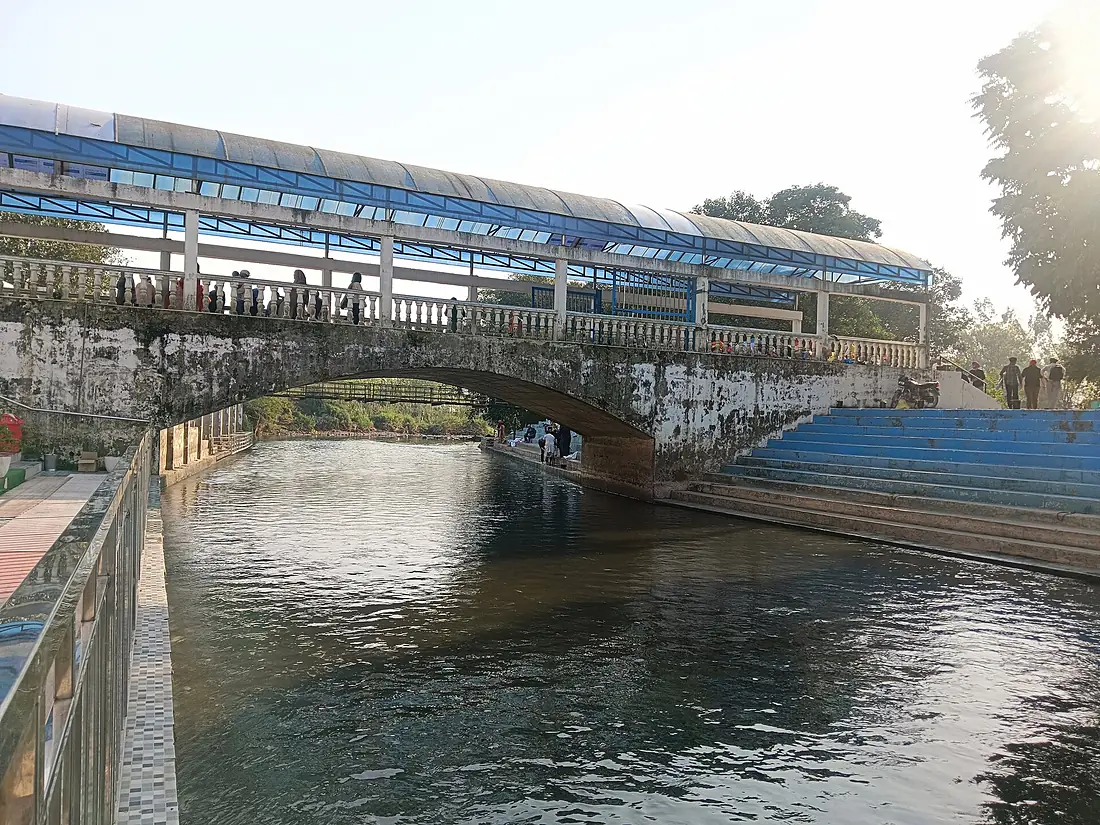 Water coming from Satluj river at Gurdwara Patalpuri Sahib