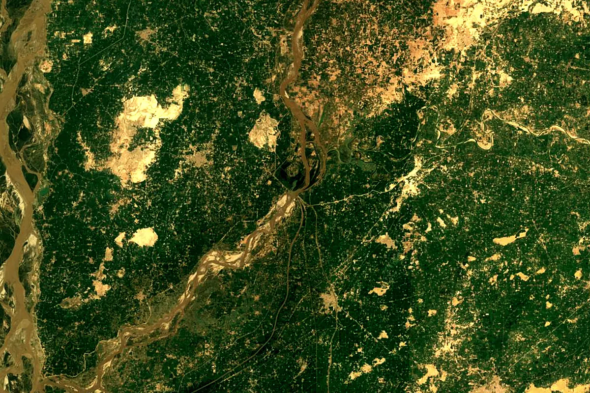 Sutlej: satellite view of the mouth