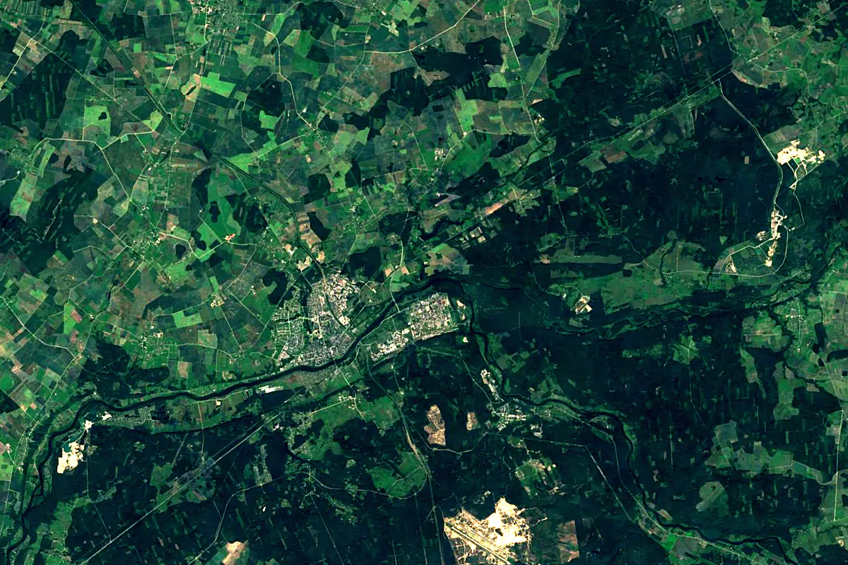 Šventoji: satellite view of the mouth