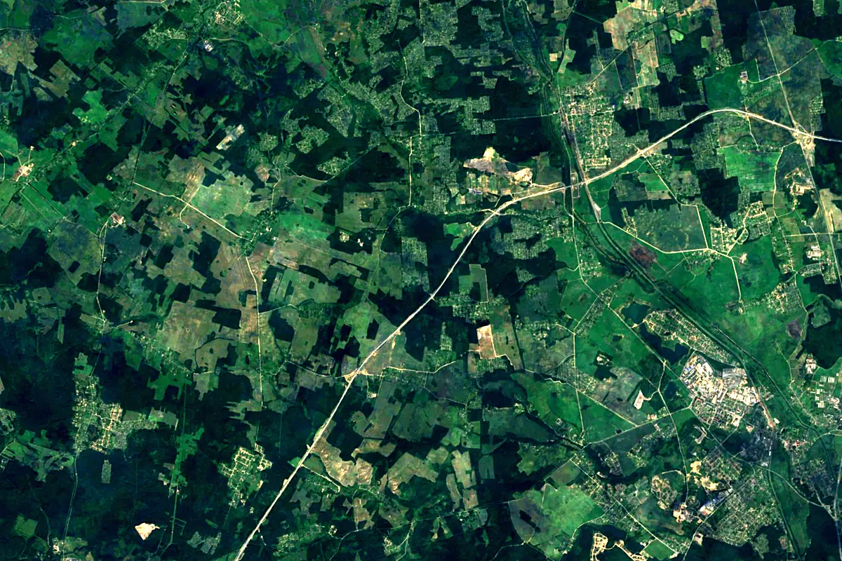 Svislach River: satellite view of the source